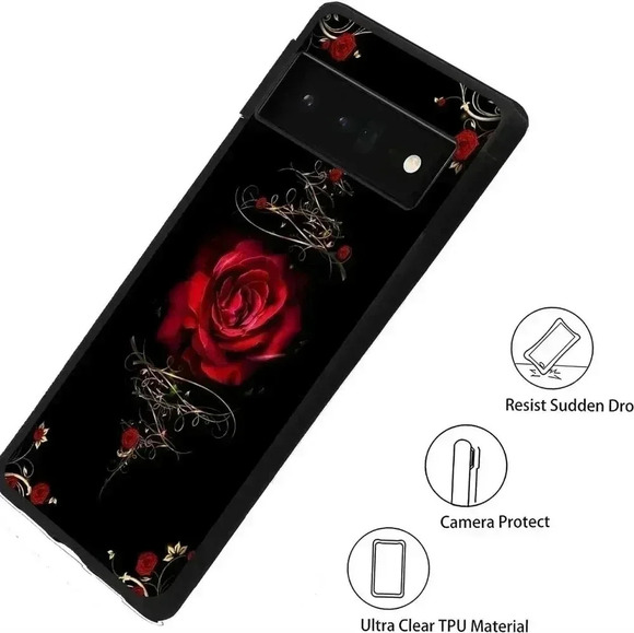 NWT Google Pixel 6 Pro Case-Red Rose - Picture 2 of 10